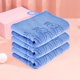 Kuber Industries Hand Towel | Reusable Face Cleaning Towel | Baby Napkin | Hand-Face Towel with Ultra Soft-Super Absorbent Capability | Baby Towel | Skip Print | 30x40 cm | Pack of 3 | Blue